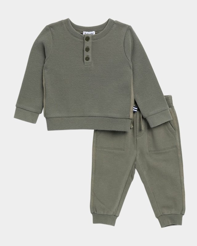 Boy's Adventure Thermal Top & Joggers Set, Size